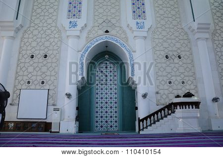 Interior of Sultan Ahmad 1 Mosque in Kuantan, Malaysia