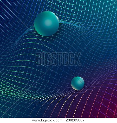 Gravitational Waves Concept.physical And Technology Concept Background.