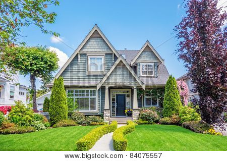 Cozy house with beautiful landscaping