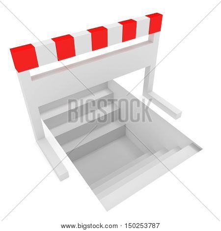 Creative Solution: Stairways Under A Hurdle 3d illustration