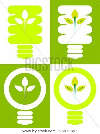 Green energy concept - power saving light bulbs.