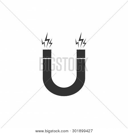 Magnet Icon Isolated. Horseshoe Magnet, Magnetism, Magnetize, Attraction. Flat Design. Vector Illust