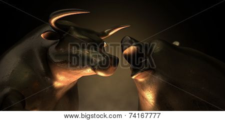 Bull And Bear Market Statues