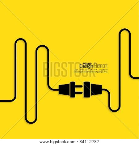 Abstract background with wire and plug.