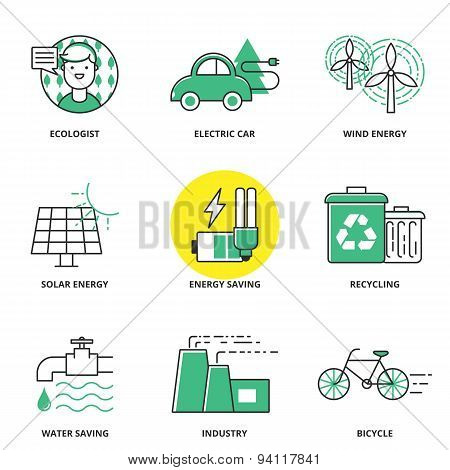 Ecology Vector Icons Set