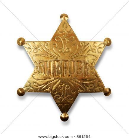 Sheriff badge with path