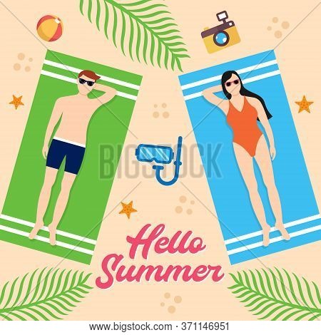 Summer. Summer vector. Summer holiday vector. Summer vector background. Summer vector illustration. Summer holiday design. Summer time. Summer Day vector. Summer Season vector illustration for banner, poster, invitation, party design template.