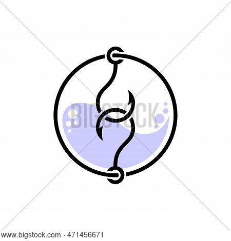 Double Hook Logo With Circle Concept, Double Hook Logo