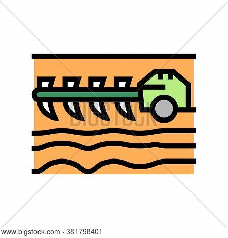 Agricultural Techincs Cultivator Color Icon Vector. Agricultural Techincs Cultivator Sign. Isolated 