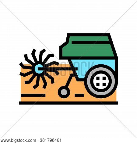 Cultivator Machine Color Icon Vector. Cultivator Machine Sign. Isolated Symbol Illustration