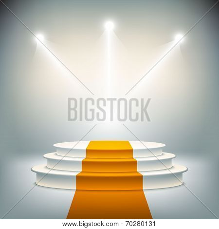 Illuminated stage podium vector