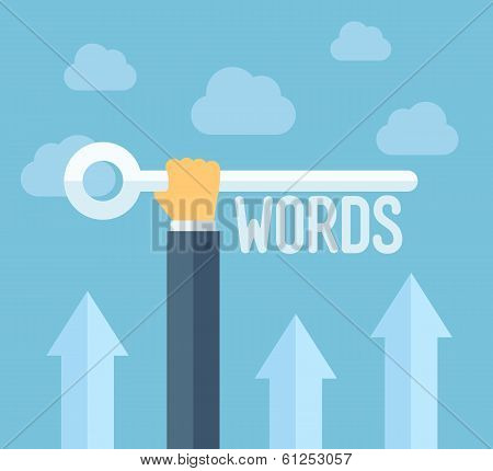 Seo Keywords Flat Illustration Concept