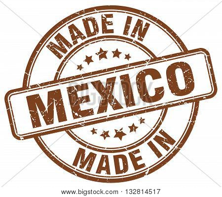 made in Mexico brown round vintage stamp.Mexico stamp.Mexico seal.Mexico tag.Mexico.Mexico sign.Mexico.Mexico label.stamp.made.in.made in.