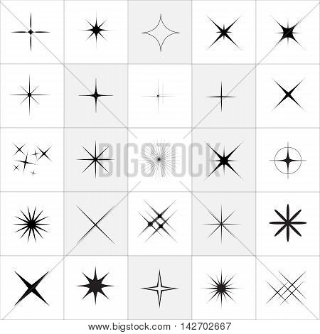 Big collection of sparkle vector. Sparkles white symbols. Sparkle star. Symbols sparkling stars. Sparkles icon. Sparkles set. Sparkle light. Sparkling stars.