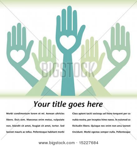 Helpful hands design with text space.