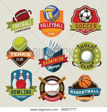 Sport logotypes set. Sport design elements, logos, badges, labels, icons and objects 