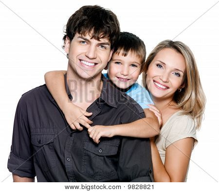 Happy Young Family mit hübschen Kind