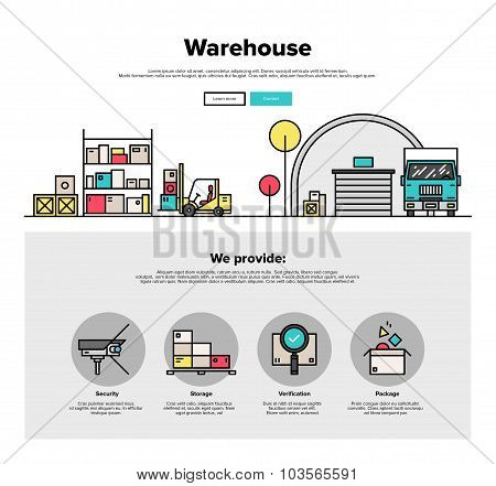 Warehouse Storage Flat Line Web Graphics