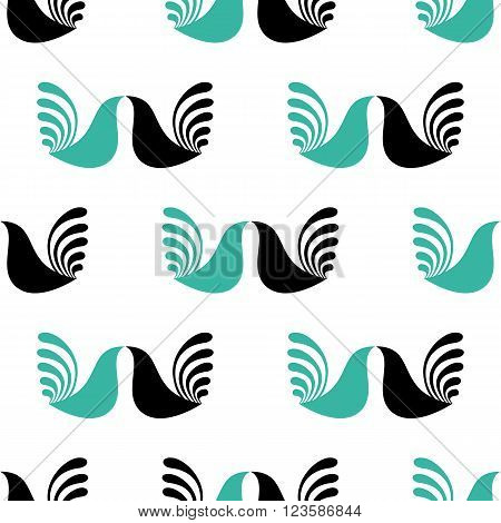 Vector seamless pattern. Abstract ethnic pattern. Geometric birds patternTextile birds pattern. Cocks pattern. Monochrome fabric birds pattern. Simple pattern for textile, wrapping paper