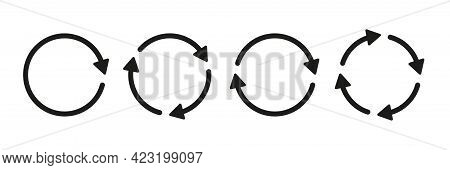 Set Of Circle Arrow Vector Icons. Recycling Icon. Circular Vector Arrows. Refresh And Reload Arrow I