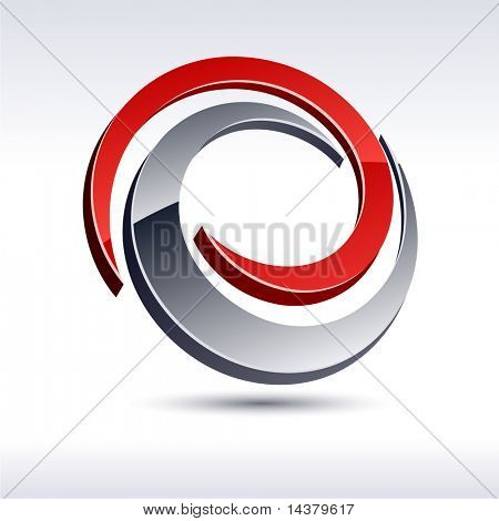 Abstract modern 3d swirl icon. Vector.