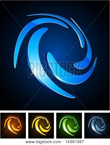 Swirl 3d vector icon such logos.