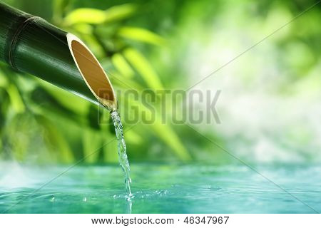 Traditional Bamboo Fountain,SPA concept.