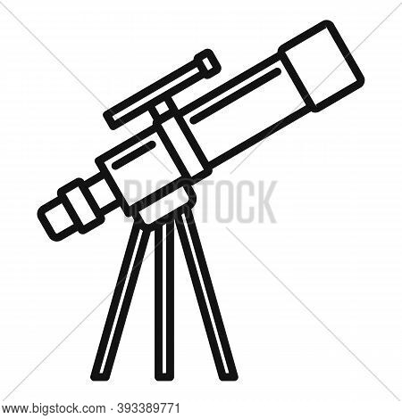 Planetarium Telescope Icon. Outline Planetarium Telescope Vector Icon For Web Design Isolated On Whi