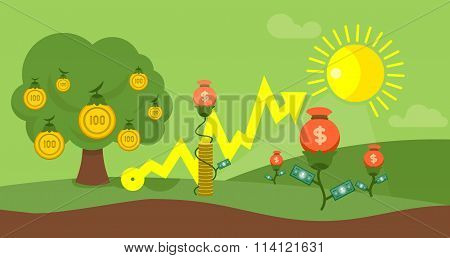 Cultivation Capital Flat Design Finance Concept