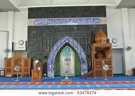 Mimbar and Mihrab of KIPSAS Mosque in Pahang