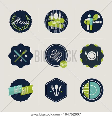 Restaurant menu labels - set of vector design elements