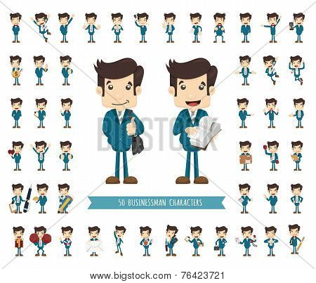 Set Of Businessman Character