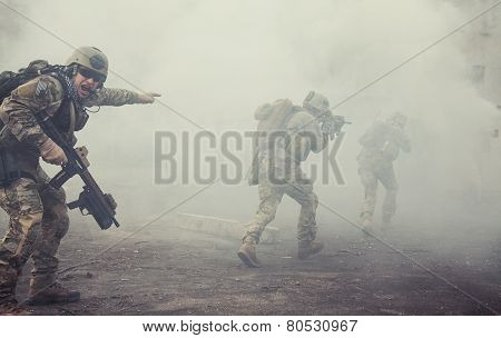 United States Army rangers in action