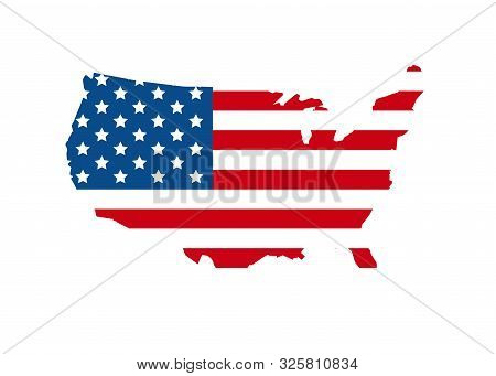 Vote 2020 In Usa, Banner Design. American Flag Patriotic Background Election Day. Usa Debate Of Pres