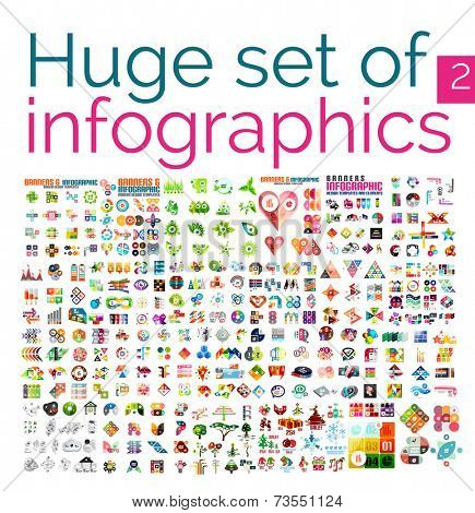 Huge mega set of infographic templates, set 2