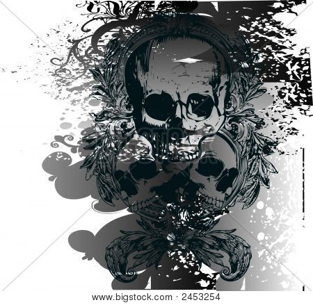 Vector Money Skulls Illustration