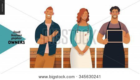 Owners -small Business Owners Graphics. Modern Flat Vector Concept Illustrations -young Man Crossing