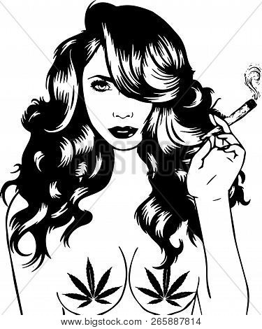 Smoking Weed Medical Marijuana Pot  African American Pretty Lady Classy Lady Diva Queen Power Strong