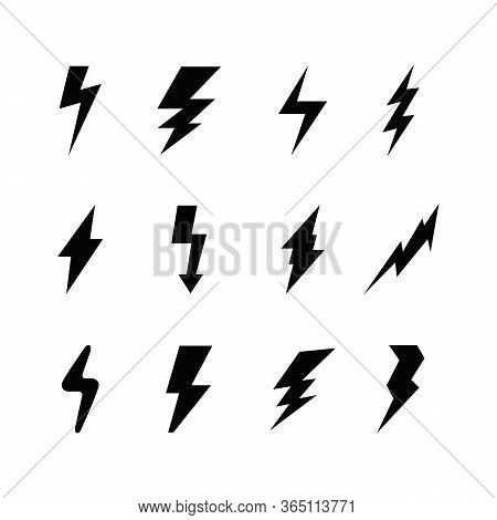 Lightning Bolt Vector Icon. Flash Icon. Bolt Of Lightning Vector. Streak Of Light Sign. Electric Bol