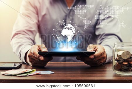 Online Banking And Internet Banking And Internet Networking People Concept