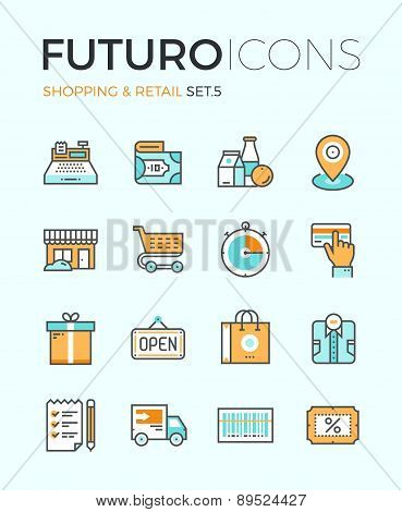 Shopping And Retail Futuro Line Icons