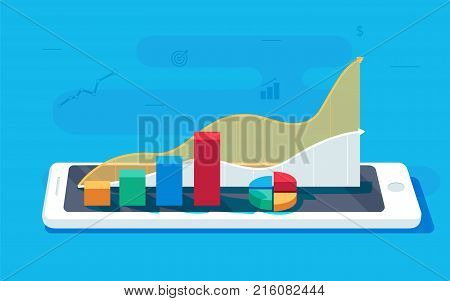 Data sheet on a tablet PC. Sales growth report or analytics investigation boosted sales graph analytics data for research vector. Analysis on paper sheet document via tablet concept.