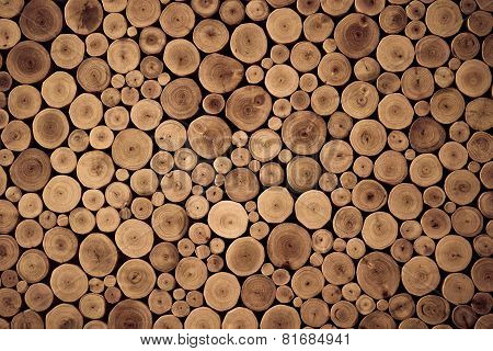 round teak wood stump background