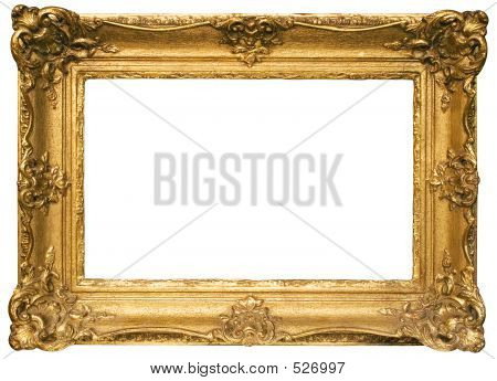 Gold Plated Wooden Picture Frame W/ Path (Wide)