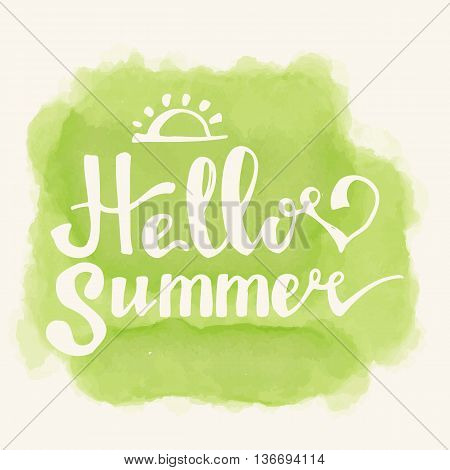 Hello Summer. Summer Season. Summer Wallpaper. Summer Time. Happy Summer. Summer Day. Summer Design. Summer Vector. Summer Text. Summer Lettering. Summer Art. Summer Watercolor. Summer Decoration.