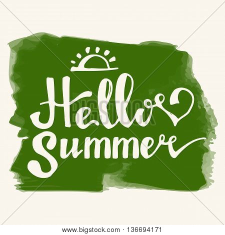 Hello Summer. Summer Season. Summer Wallpaper. Summer Time. Happy Summer. Summer Day. Summer Design. Summer Vector. Summer Text. Summer Lettering. Summer Art. Summer Watercolor. Summer Decoration.