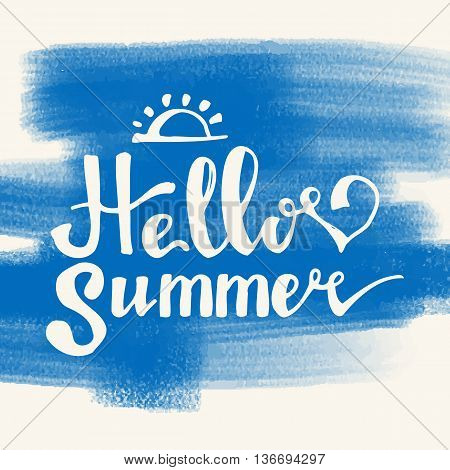 Hello Summer. Summer Season. Summer Wallpaper. Summer Time. Happy Summer. Summer Day. Summer Design. Summer Vector. Summer Text. Summer Lettering. Summer Art. Summer Watercolor. Summer Decoration.