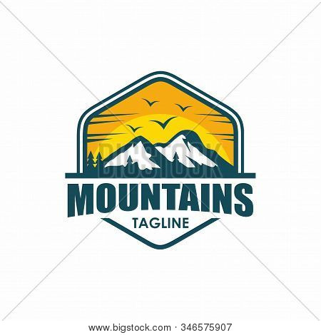 Mountain Logo, Mountain Logo Vector, Hills Logo, Mountain Symbol, Mountain Icon, Mountain Logo Templ