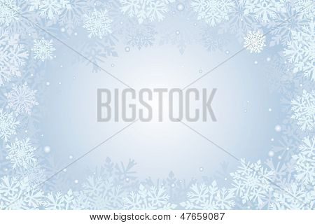 Blue and silver Christmas Card Background With Snowflakes