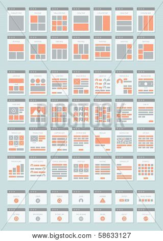 Website Sitemaps Flat Icons Set